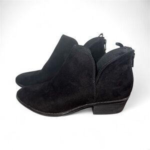 OLD NAVY Faux Suede Cut Out Booties Girls Black Size 4